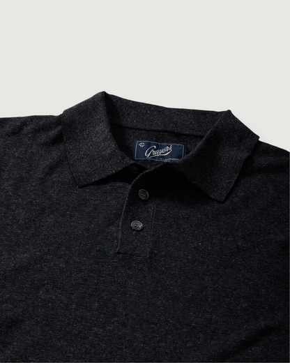 James Featherweight Sweater Polo - Charcoal