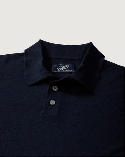 James Featherweight Sweater Polo - Navy Blue