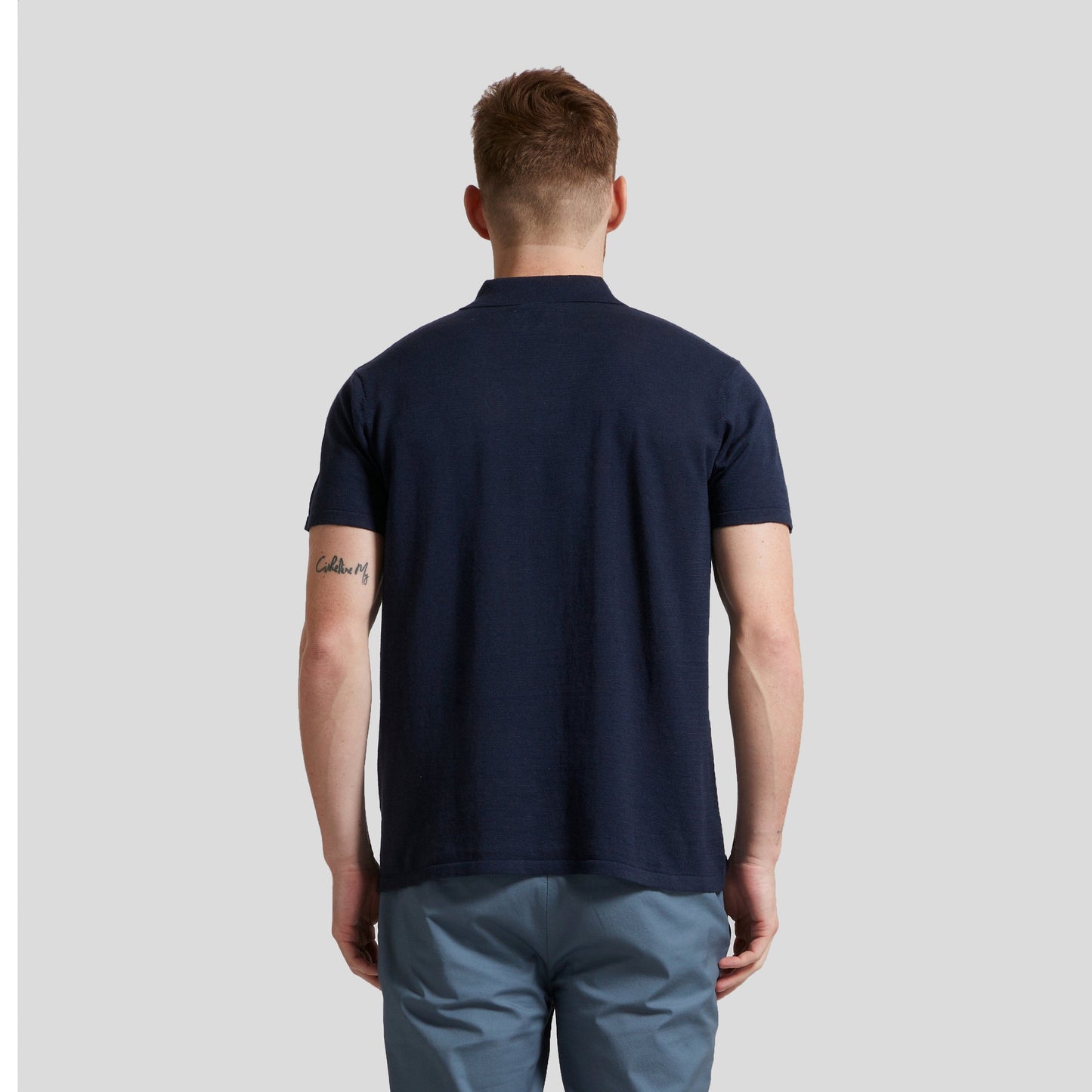 James Featherweight Sweater Polo - Navy Blue