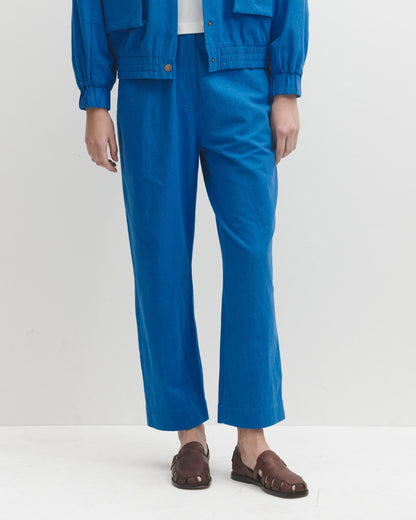 Lowie Cotton Linen Cobalt Blue Trousers