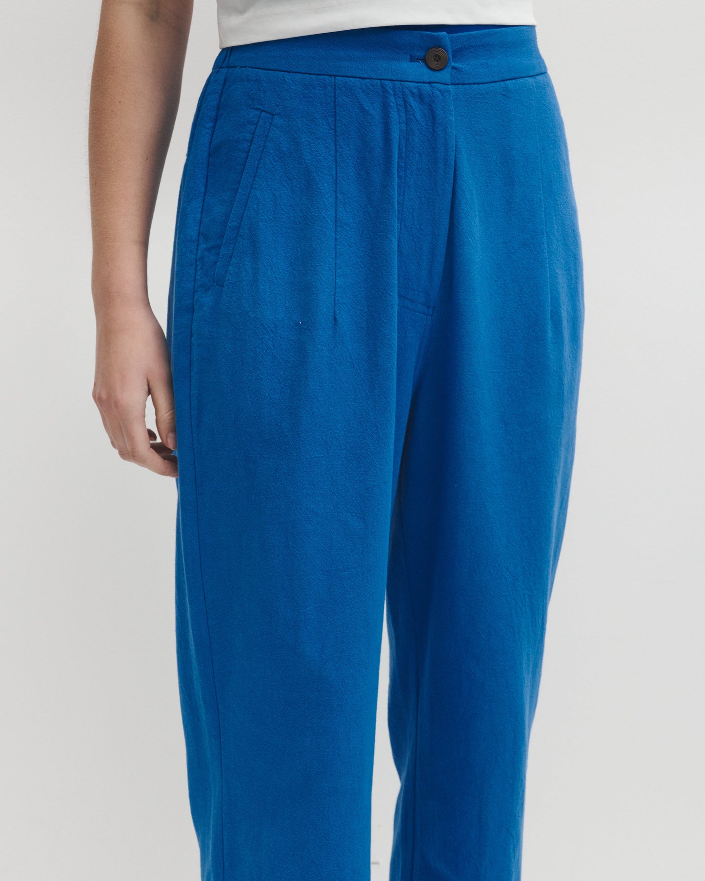 Lowie Cotton Linen Cobalt Blue Trousers