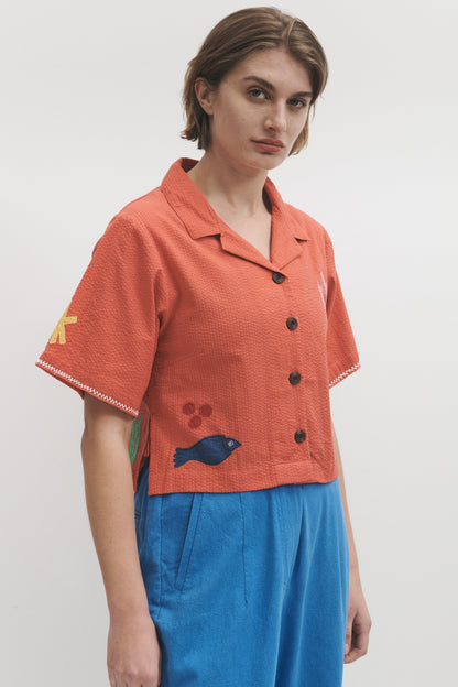 Lowie Applique Red Sea Shirt
