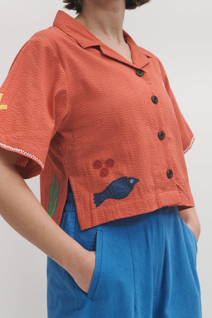 Lowie Applique Red Sea Shirt