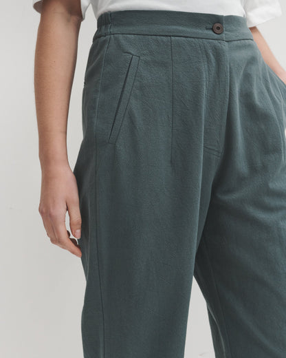 Lowie Cotton Linen Sage Trousers