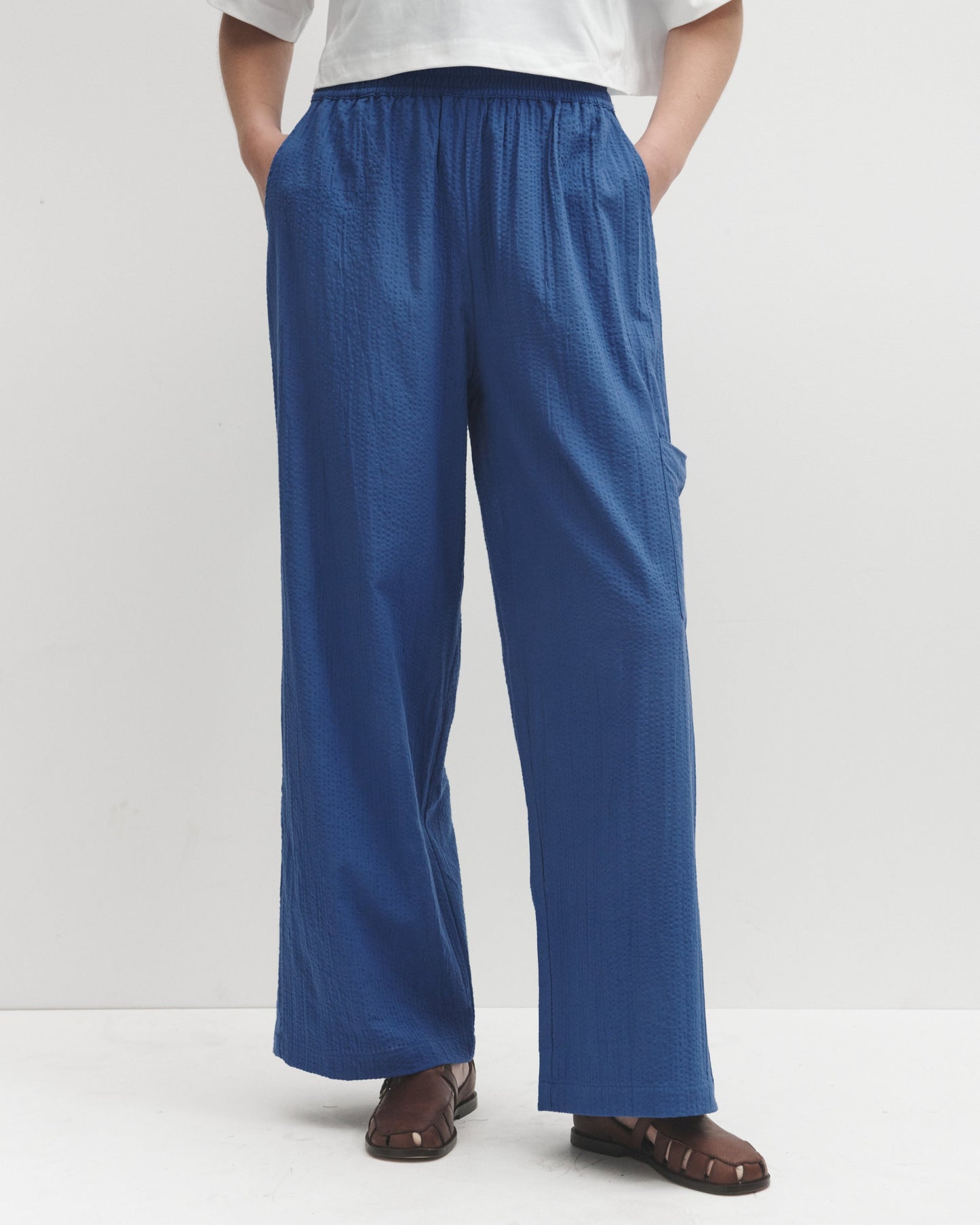 Lowie Blue Seersucker Trousers