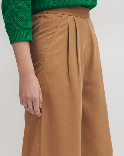 Lowie Caramel Lyocell Wide Leg Trouser