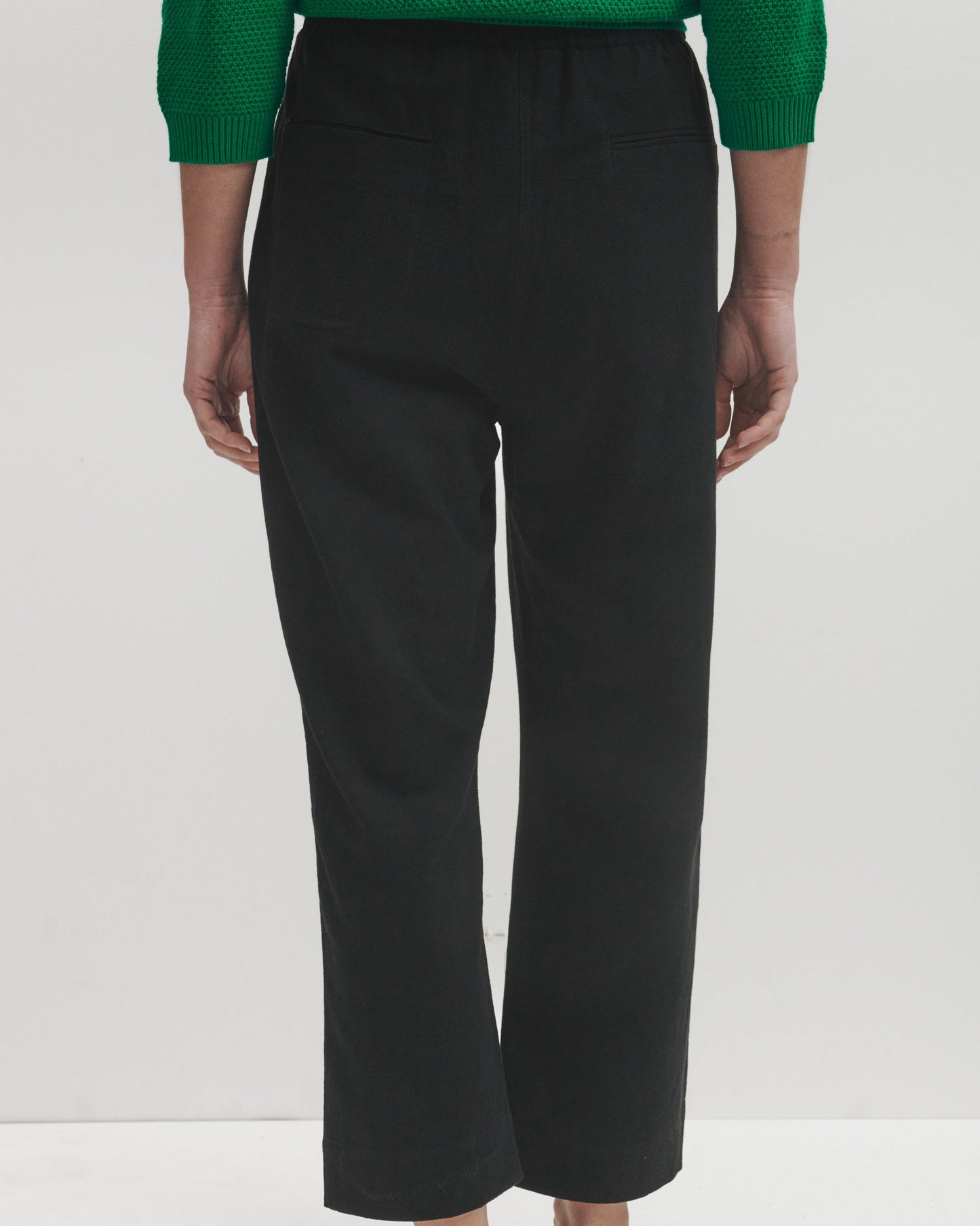 Lowie Cotton Linen Black Trousers