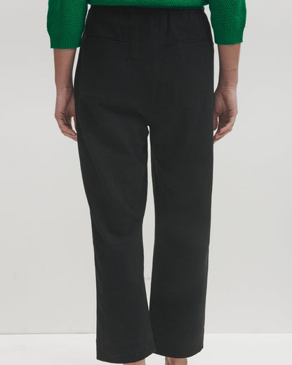Lowie Cotton Linen Black Trousers