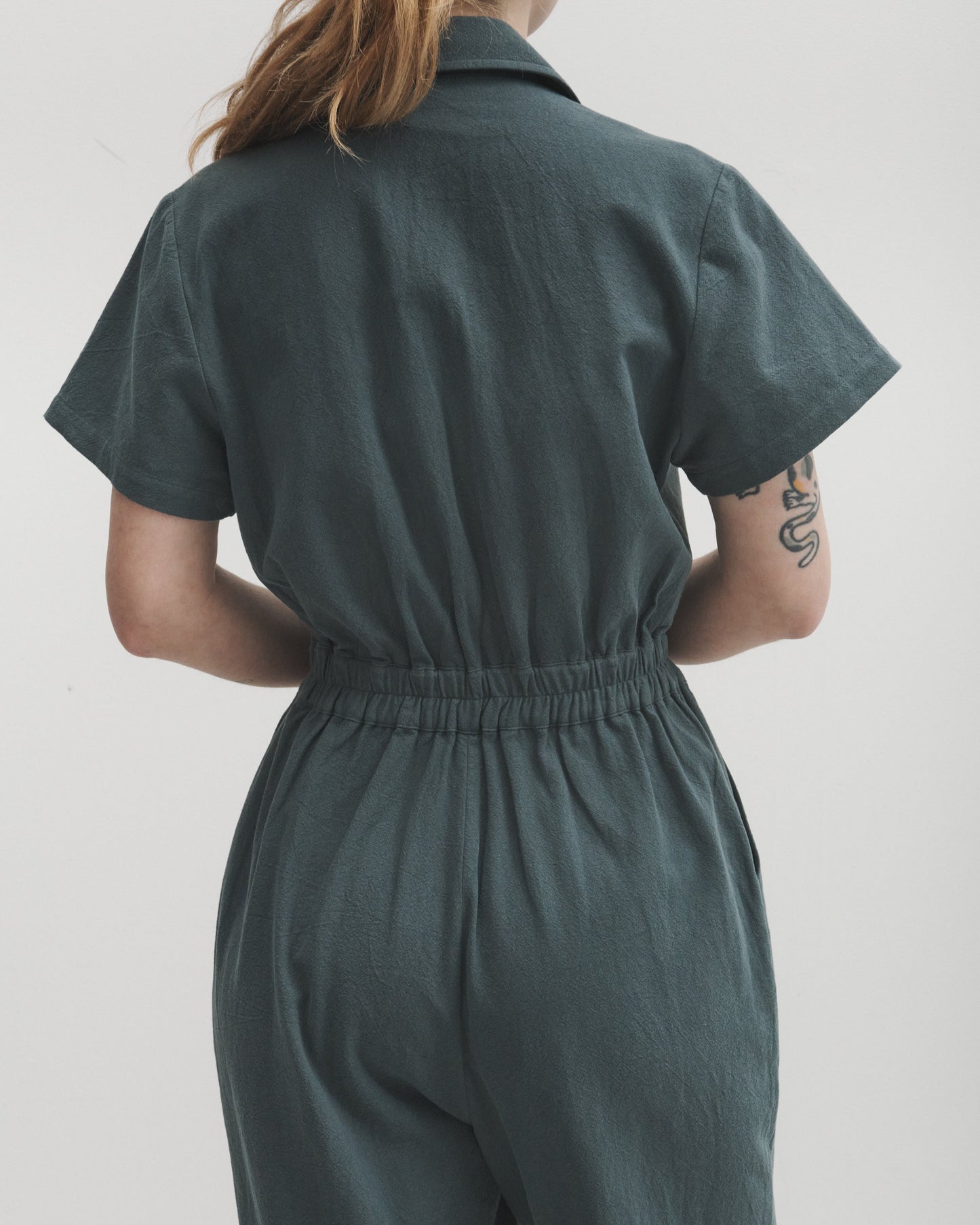 Lowie Cotton Linen Sage Boilersuit