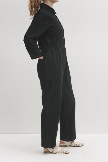 Lowie Long Sleeve Black Boilersuit