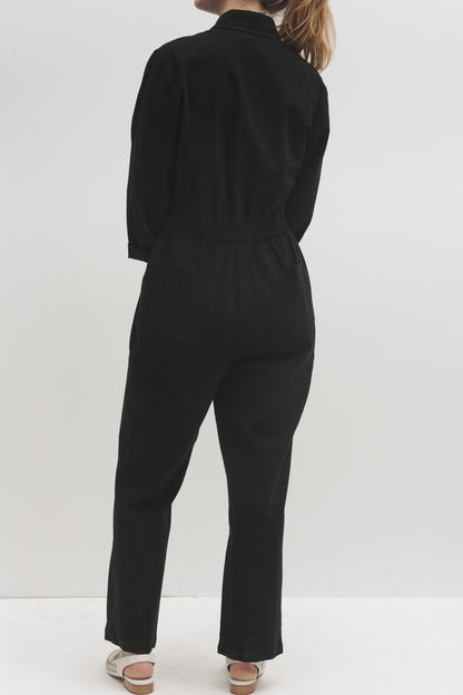 Lowie Long Sleeve Black Boilersuit