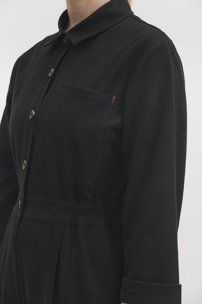 Lowie Long Sleeve Black Boilersuit