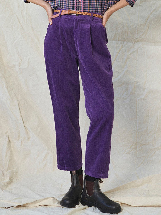 Lowie Purple Corduroy Easy Trouser