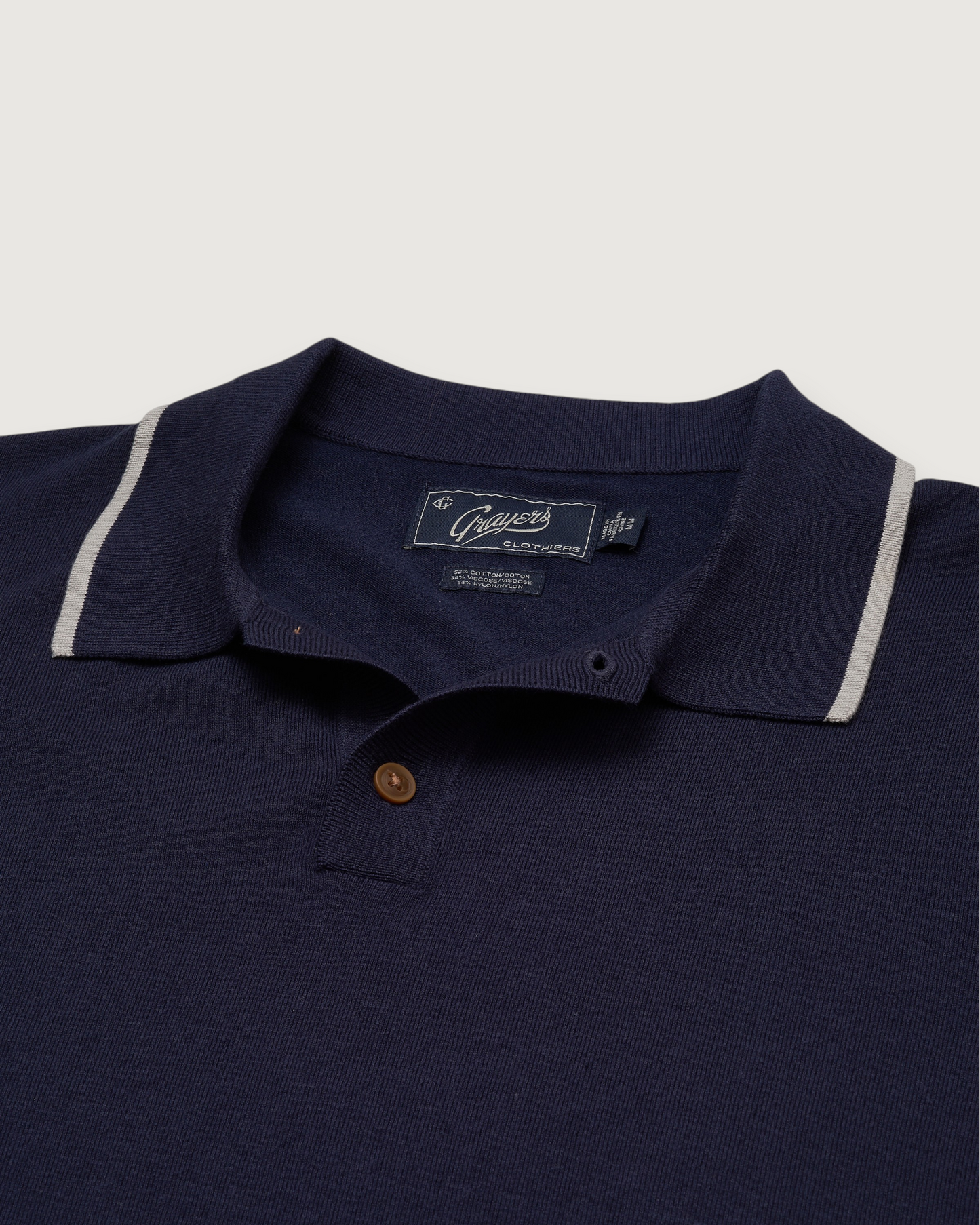 Cloud Cotton Viscose Sweater Polo - Navy
