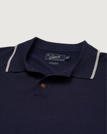 Cloud Cotton Viscose Sweater Polo - Navy