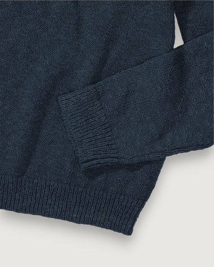 Newport Cotton Slub Crew - Washed Navy