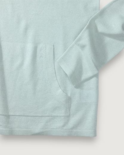 Linen Sweater Beach Hoodie - Light Blue