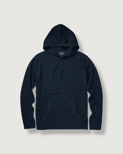 Linen Sweater Beach Hoodie - Navy