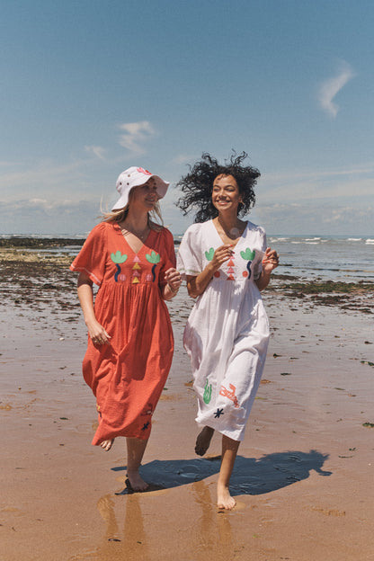 Lowie Red Applique Sea Dress