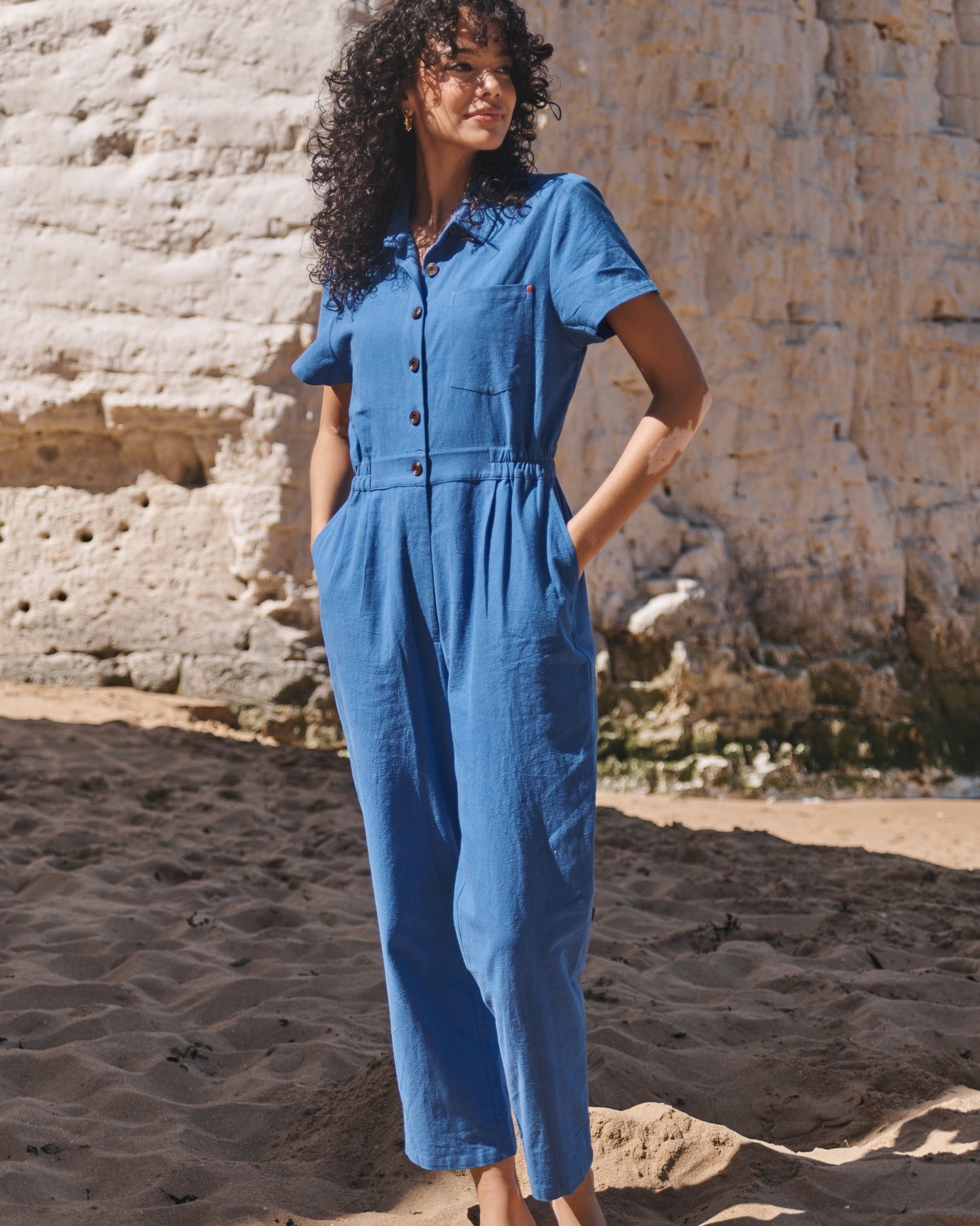 Lowie Cobalt Cotton Linen  Boilersuit
