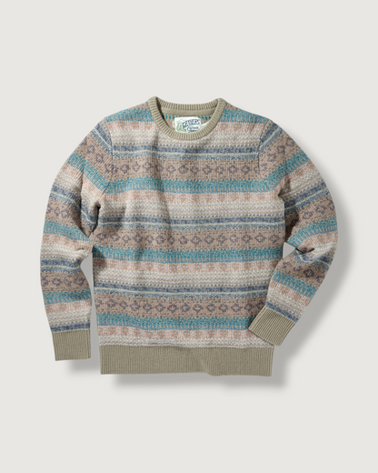 Sideout Fairisle Crew - Oatmeal Olive