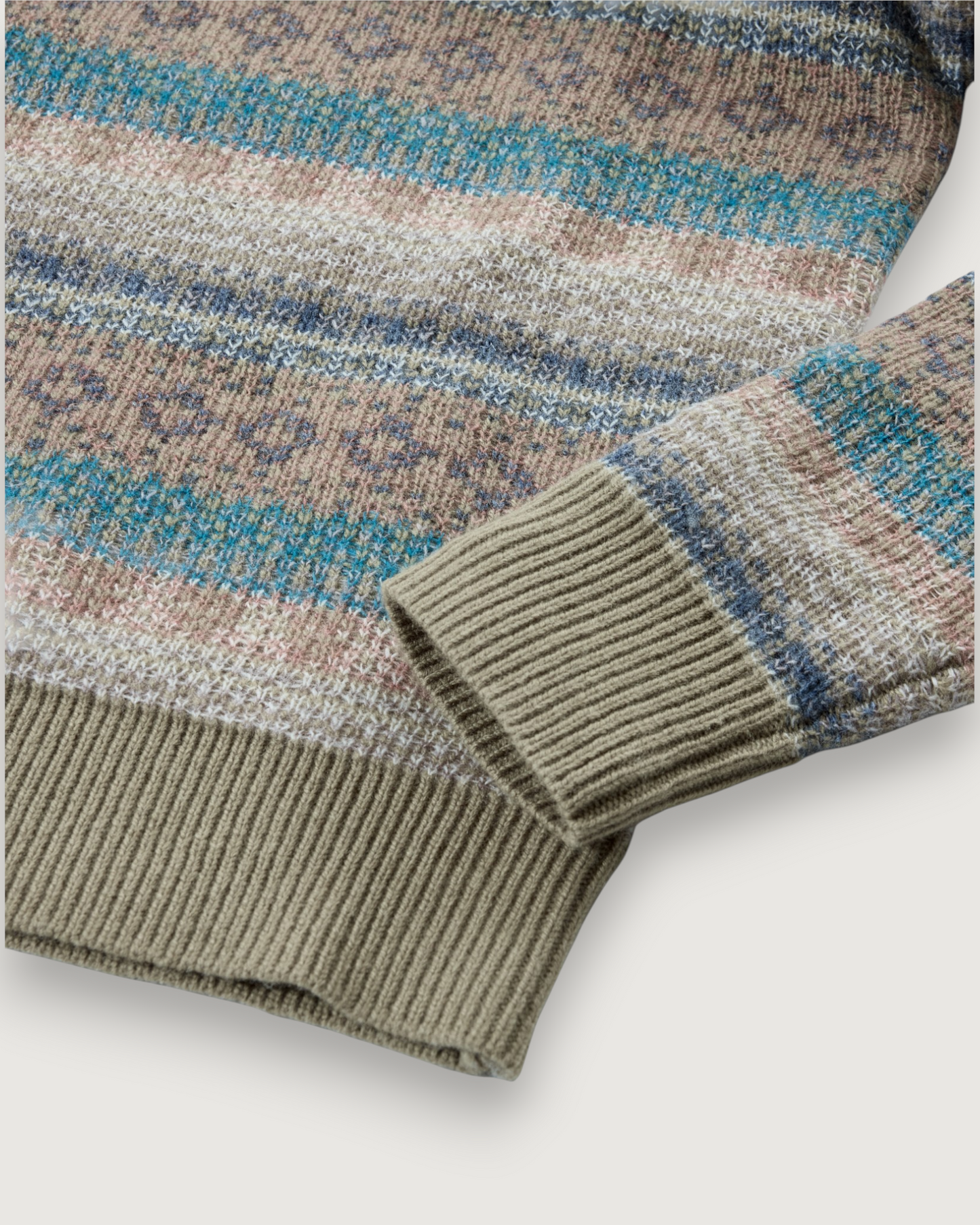 Sideout Fairisle Crew - Oatmeal Olive