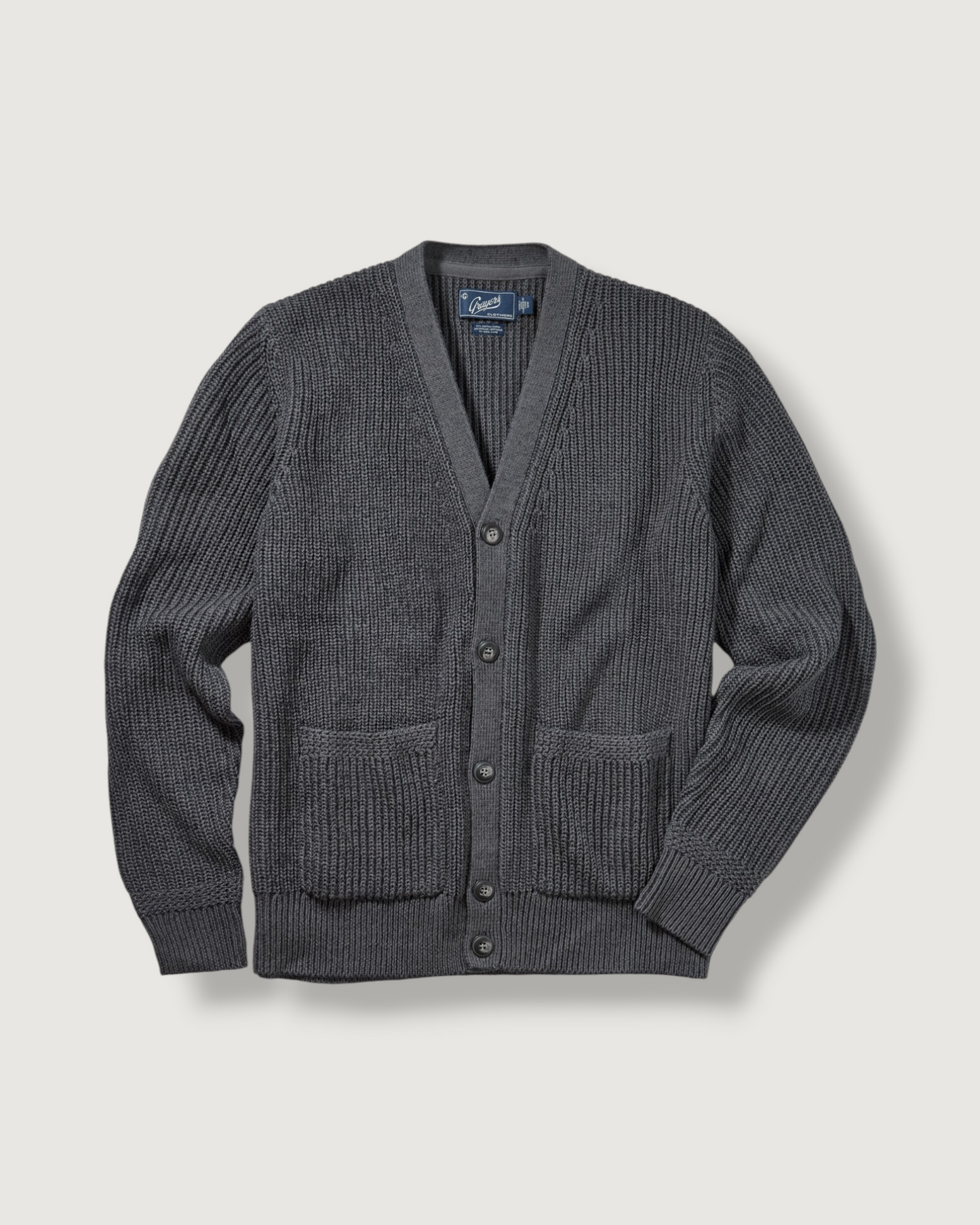 Portsmouth Rib Cardigan - Gunmetal