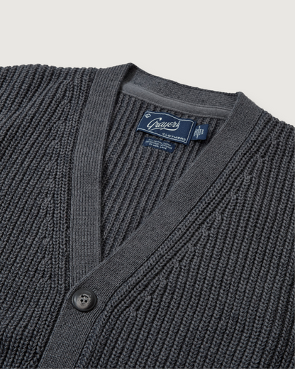 Portsmouth Rib Cardigan - Gunmetal