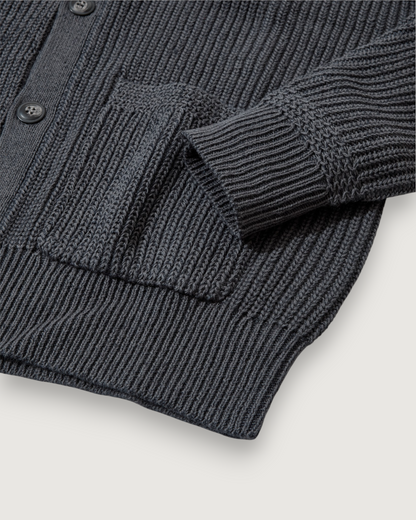 Portsmouth Rib Cardigan - Gunmetal