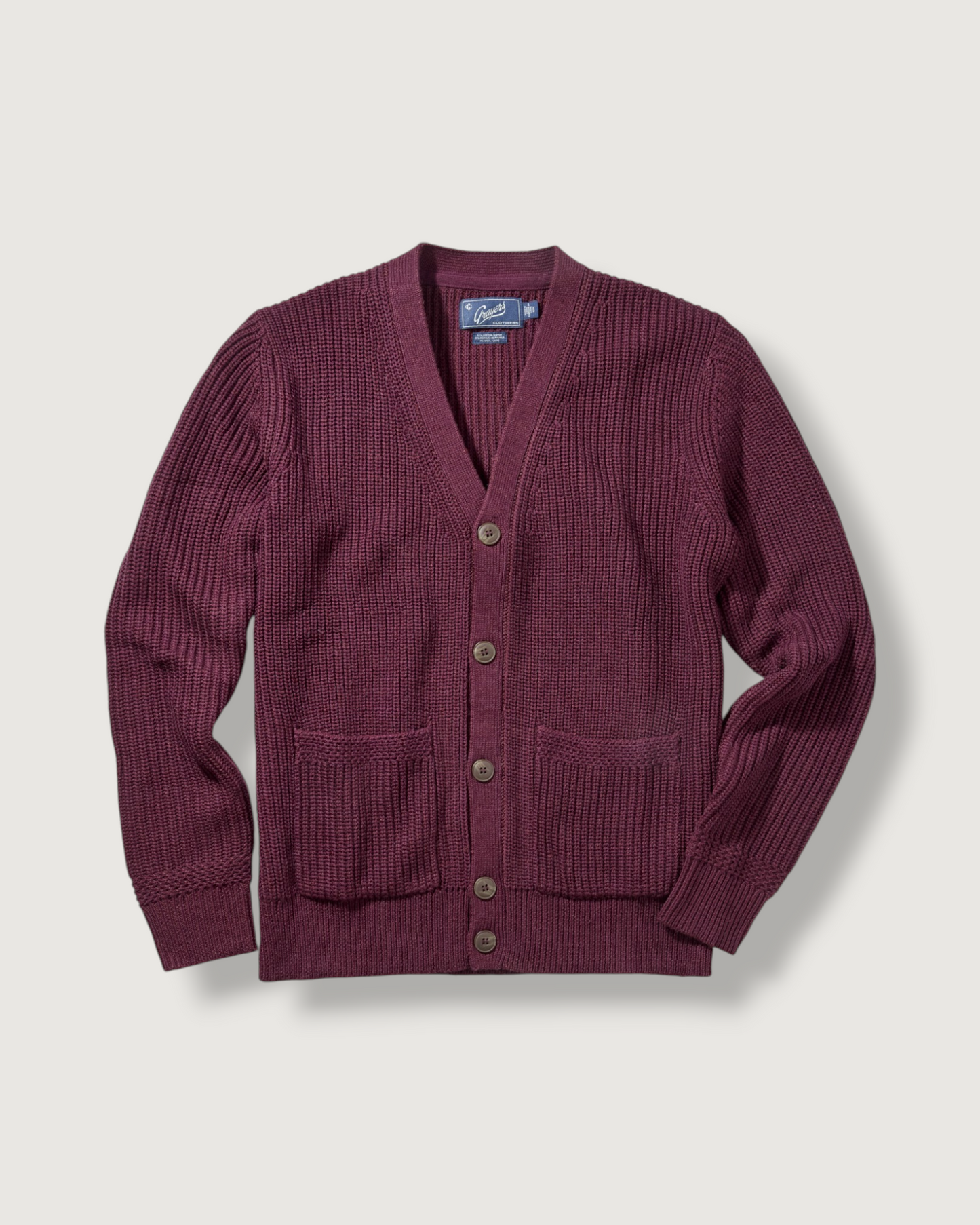 Portsmouth Rib Cardigan - Wine
