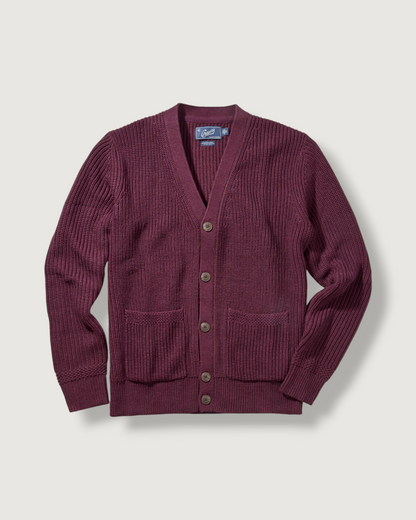 Portsmouth Rib Cardigan - Wine