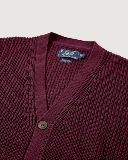 Portsmouth Rib Cardigan - Wine