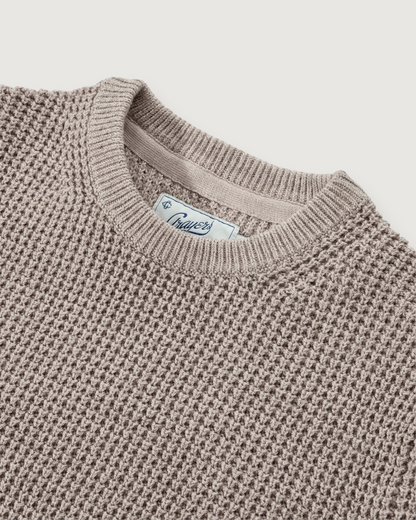 Guernsey Waffle Crew Neck - Oatmeal