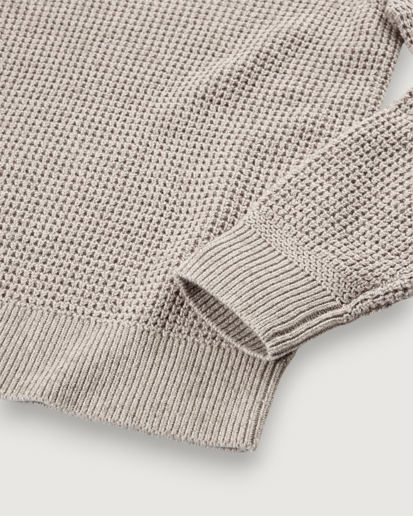 Guernsey Waffle Crew Neck - Oatmeal