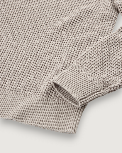 Guernsey Waffle Crew Neck - Oatmeal