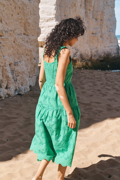Lowie Green Broderie Josephine Dress