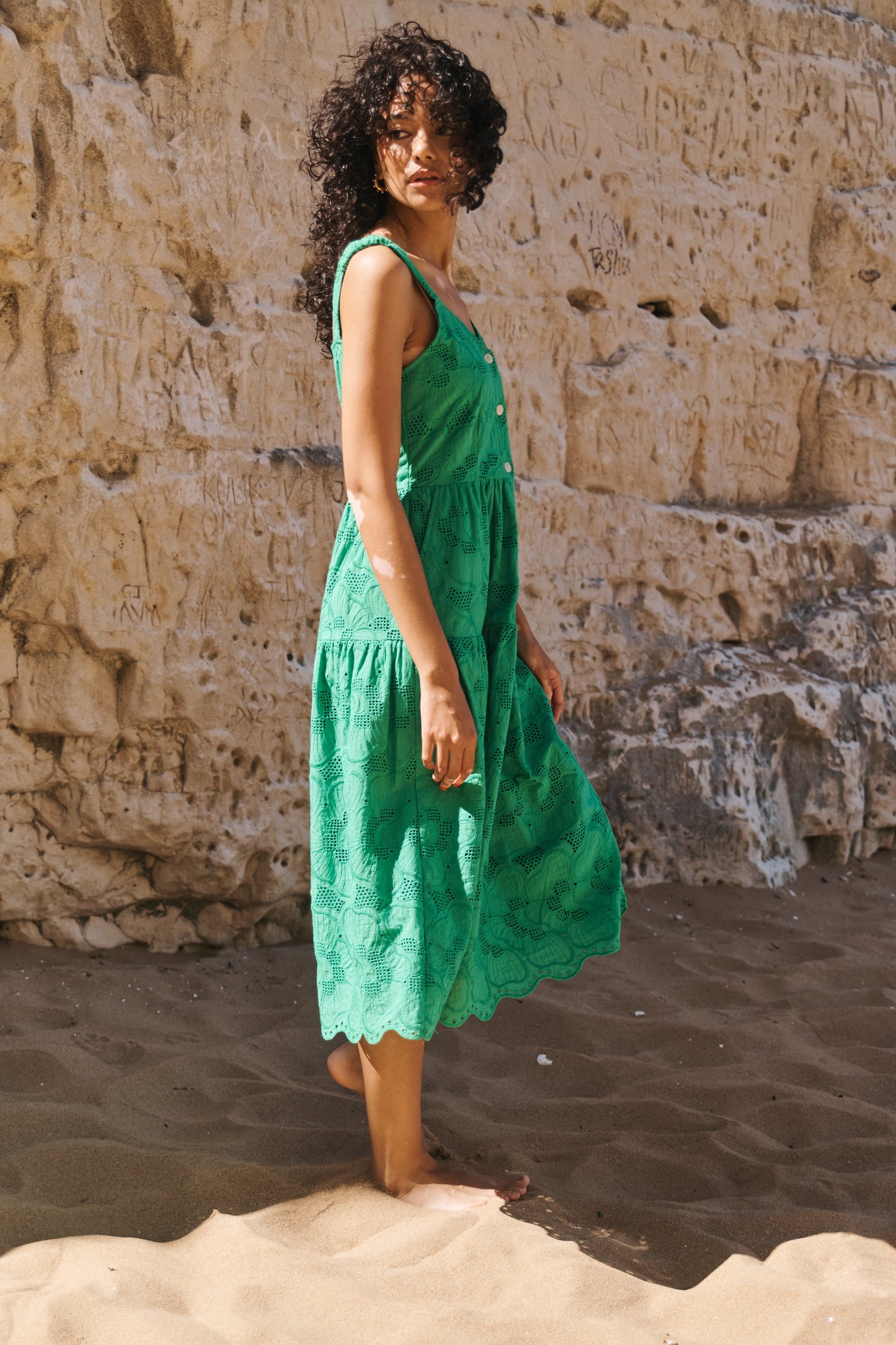 Lowie Green Broderie Josephine Dress
