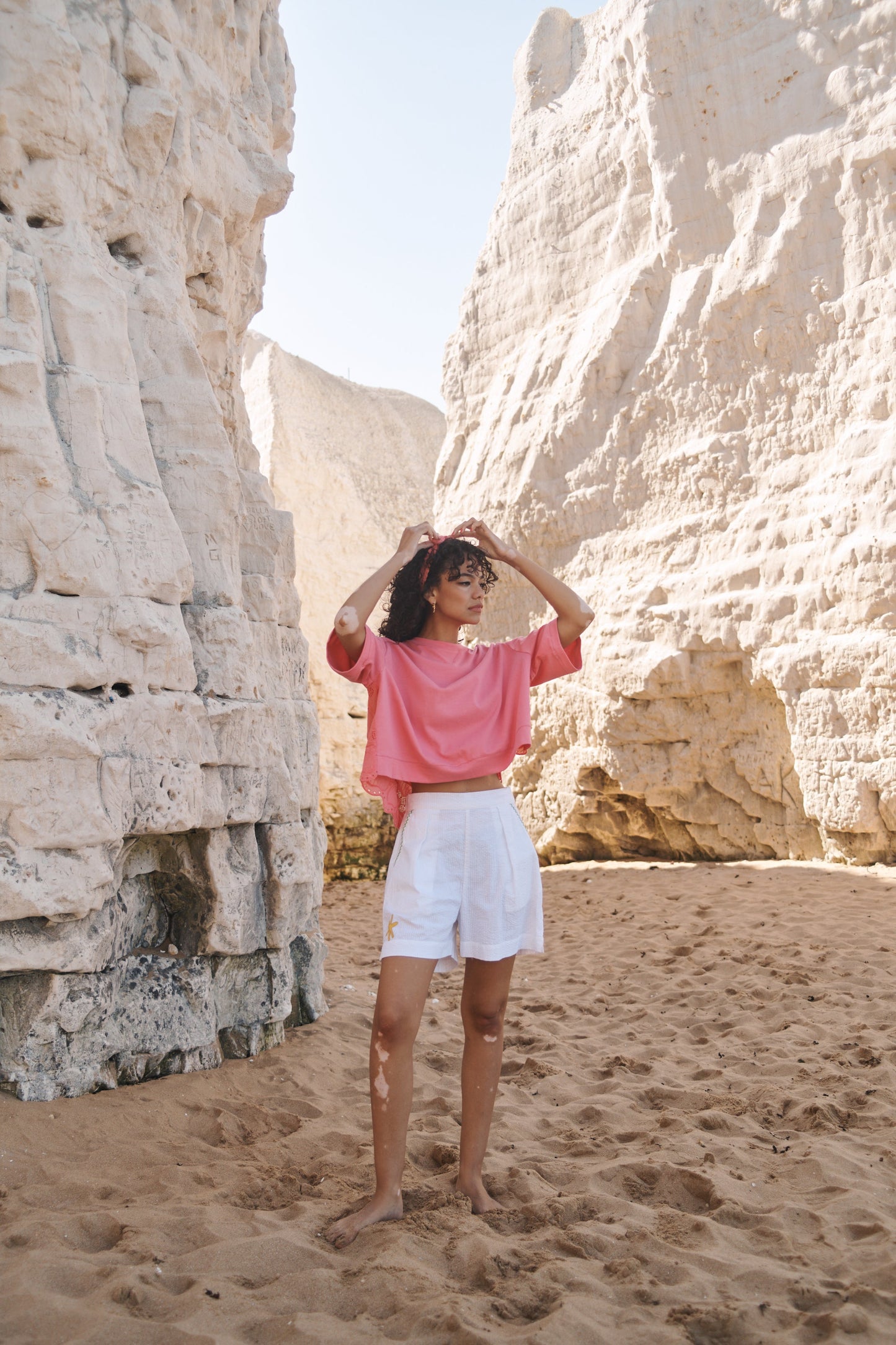 Lowie Pink Jersey Mix Top