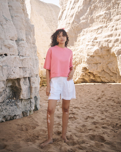 Lowie Pink Jersey Mix Top