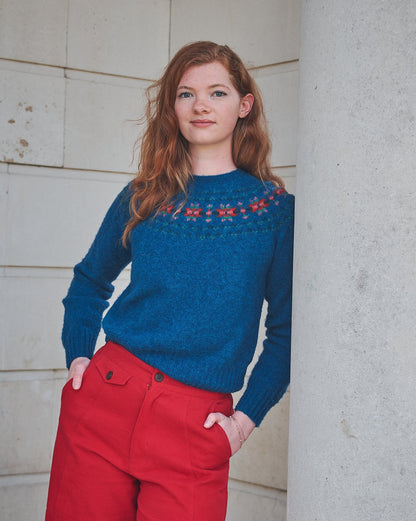 Lowie Blue Fair Isle Yoke Jumper
