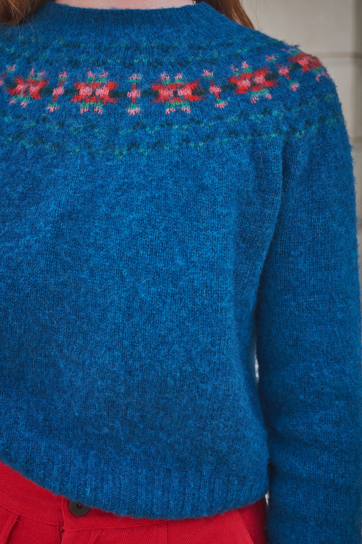 Lowie Blue Fair Isle Yoke Jumper