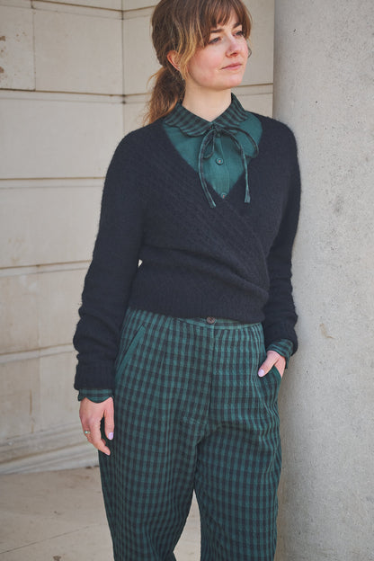 Lowie Alpaca Black Ballet Wrap Cardigan