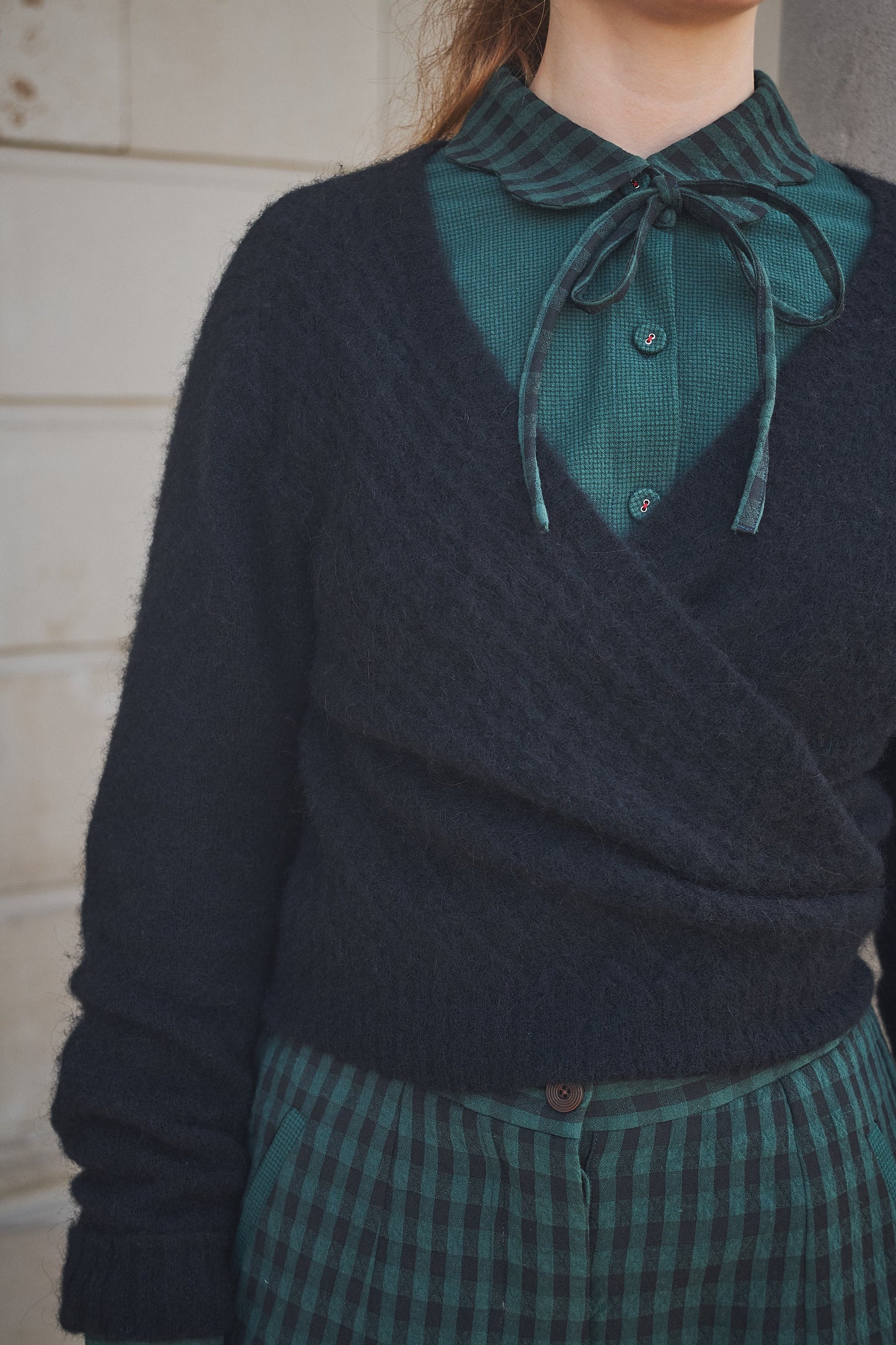 Lowie Alpaca Black Ballet Wrap Cardigan