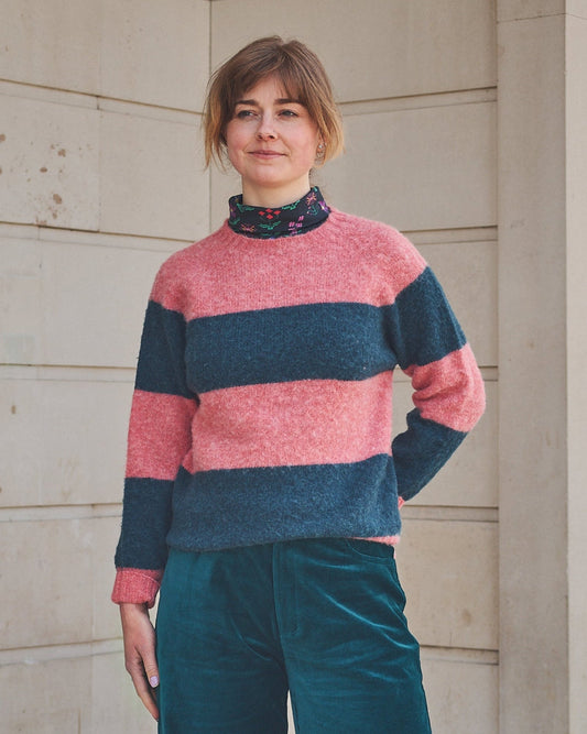 Lowie Rose + Teal Stripe Scottish Jumper
