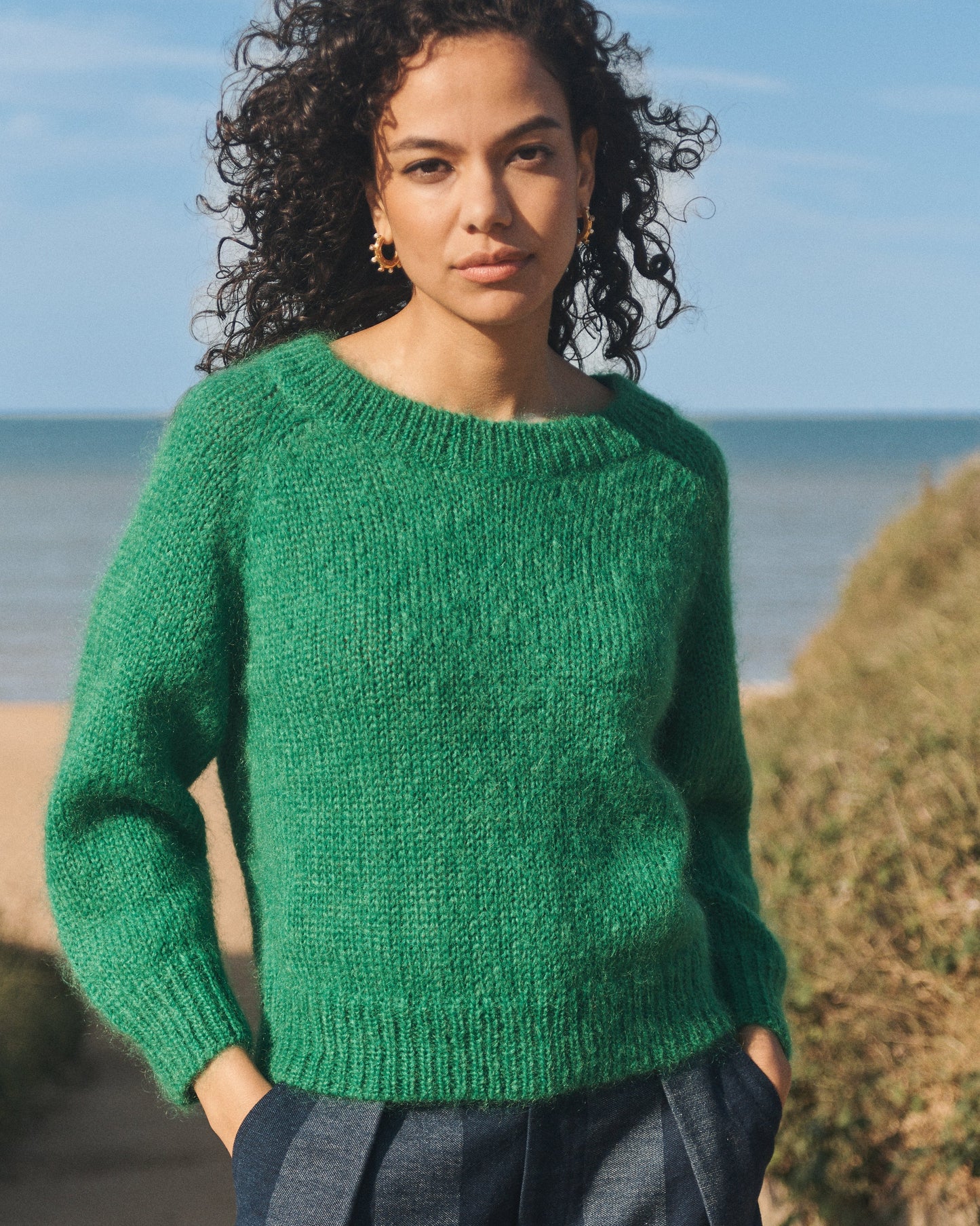 Lowie Green Mohair Jumper