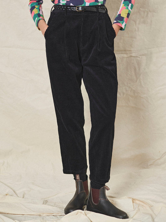 Lowie Black Corduroy Easy Trouser