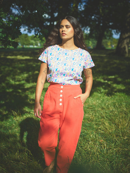 Lowie Cotton Linen Tomato Trousers
