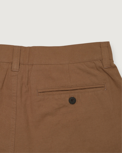 Bimini Linen Blend Shorts 8" - Coffee