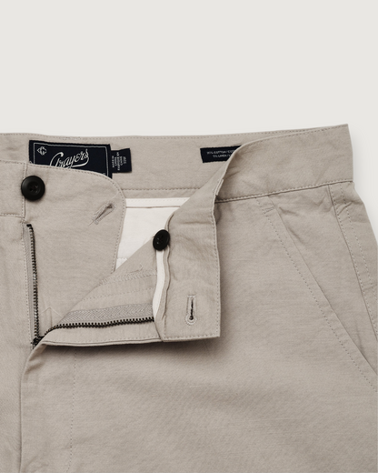 Bimini Cotton Linen Blend Shorts 8" - Glacier Gray