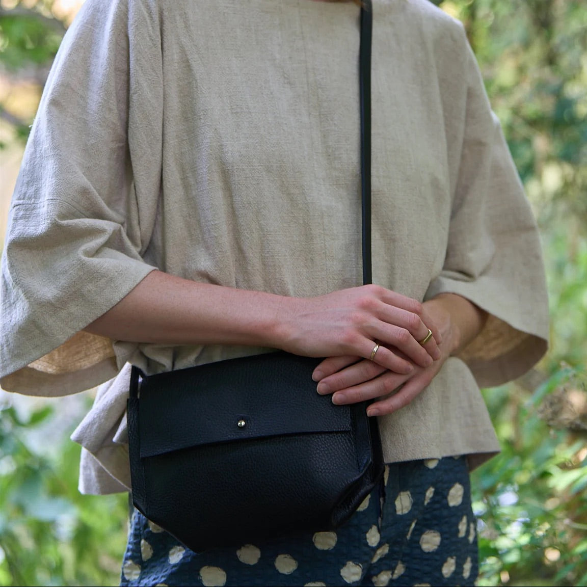 Kate Sheridan Black Pleat Bag